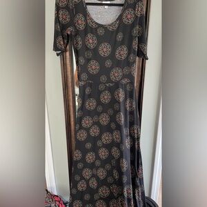 Elegant Black Patterned Women's Dress